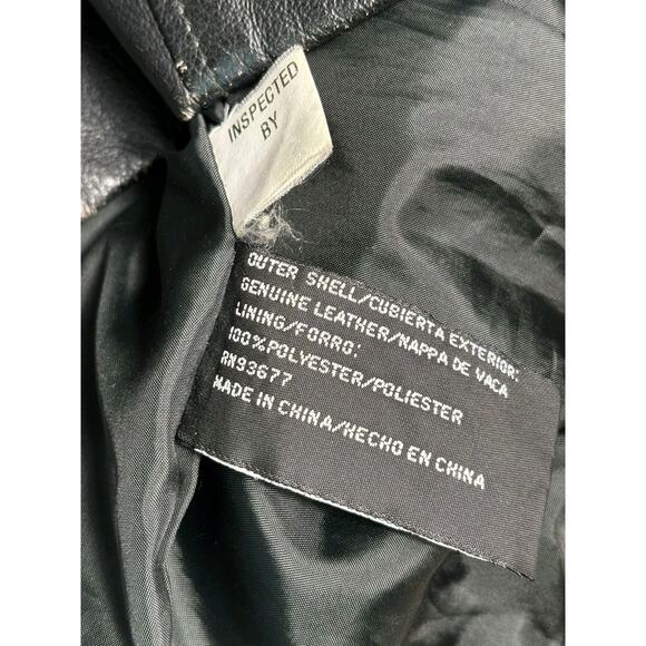 Jacqueline Ferrar Genuine Leather Moto Jacket Womens Size L Black Full Zip Biker - Picture 7 of 9